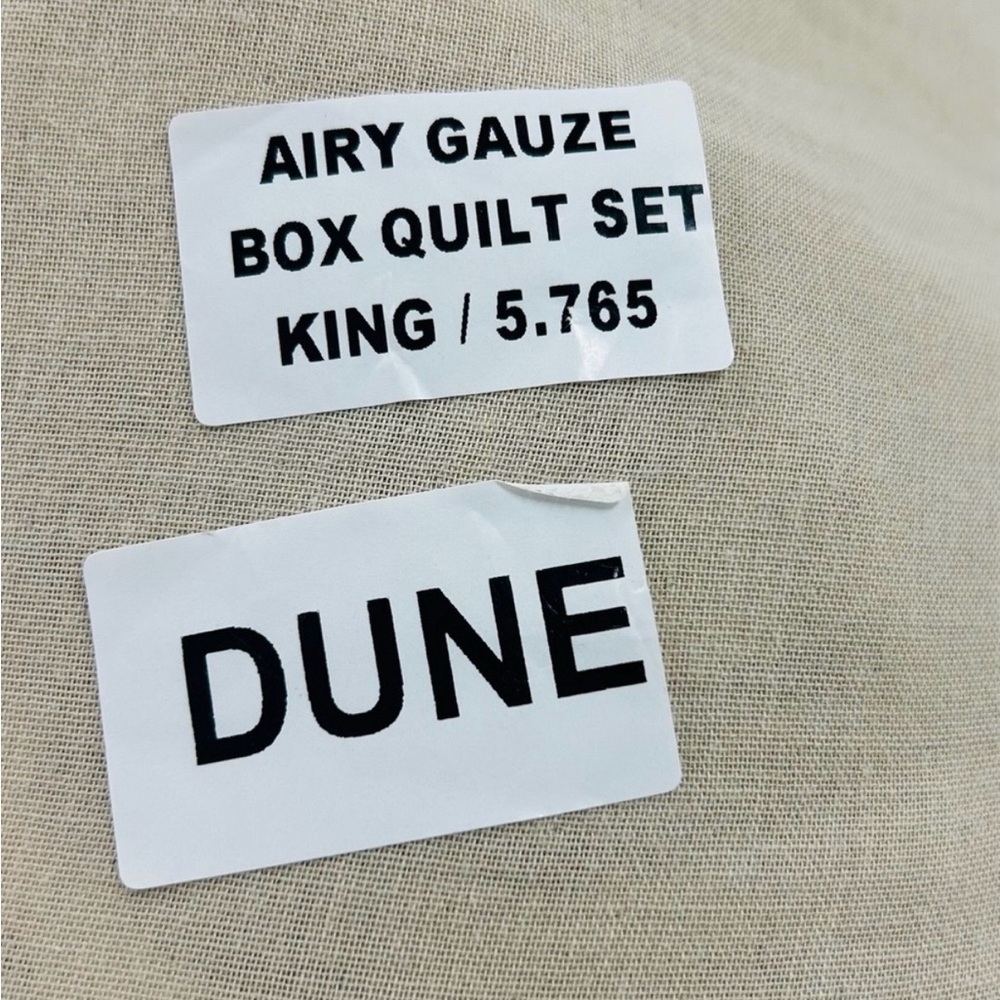 NWOT QUINCE Organic Airy Gauze Box Quilt Set King/Cal King Dune 8686 - Picture 3 of 7